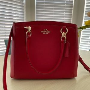 Red Coach Satchel Purse w/ Adjustable long strap